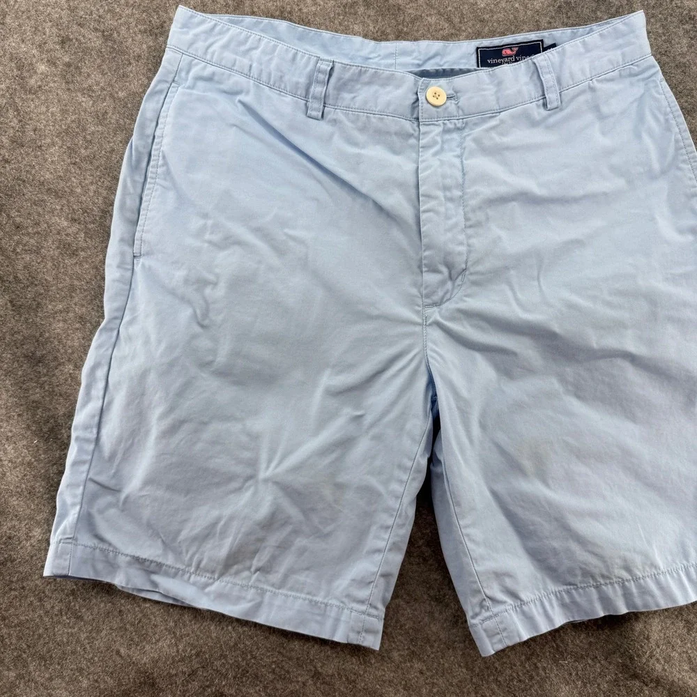 Vineyard Vines Breaker Shorts Mens 34 Light Blue Classic Fit Chino Twill 8